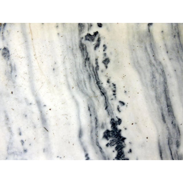 Antique Solid Rosewood Chinese 'Mahjong' Stools / End Tables With White Grey Dali Lake Marble Tops - Set of 4 / Pair For Sale - Image 11 of 12