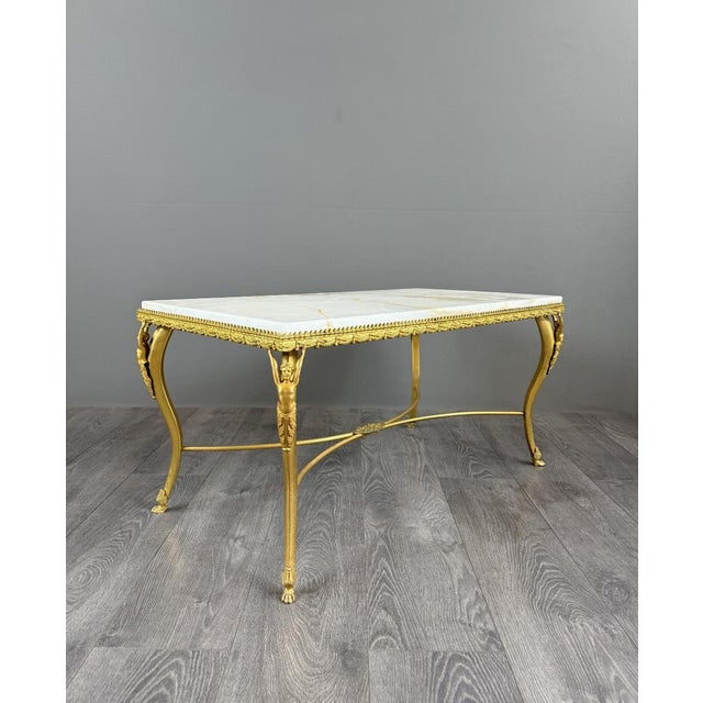 20th Century Gilt Bronze and Marble Coffee Table For Sale - Image 9 of 9