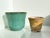 Elegant set of two vintage ceramic plant pots: one Mid-Century Modern piece in the glamorous Art Deco style and one...