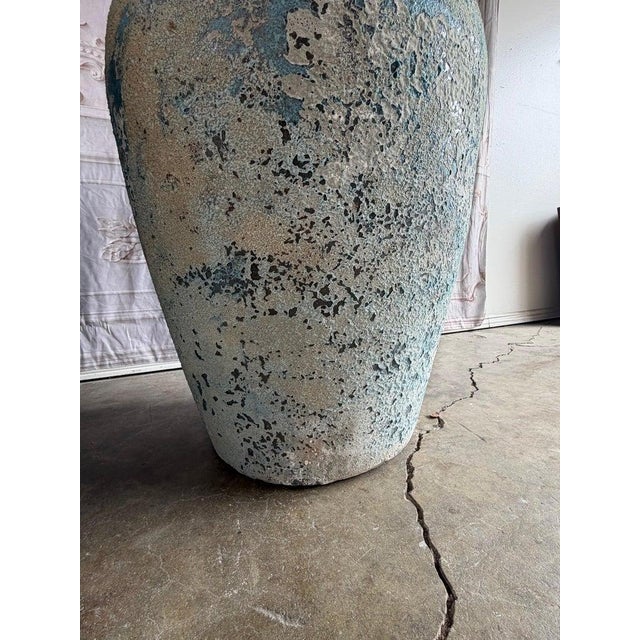 Ceramic Terra Cotta Blue Urns, Garden Elements, Elegant Design For Sale - Image 7 of 17