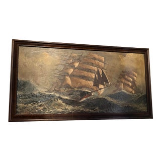 Late 20th Century Framed Oil Painting Depicting the Cutty Sark For Sale