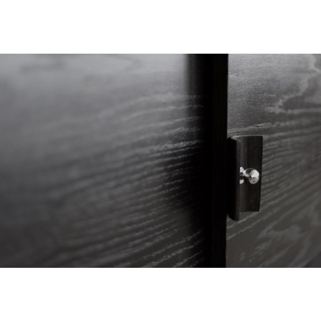 Mid-Century Modern Scandinavian Dark Oak Sideboard with Wooden & Metal Handles, 1960s For Sale - Image 14 of 18