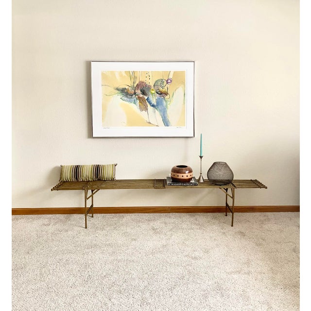 Brutalist Articulated Metal Display Bench | Chairish