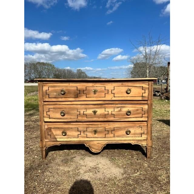 18th Century Louis XVI Solid Walnut Bleached Marble Top Chest of Drawer / Commodes For Sale - Image 11 of 15