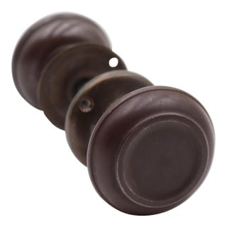 Vintage Dark Bronze Finish Passage Door Knob Set For Sale