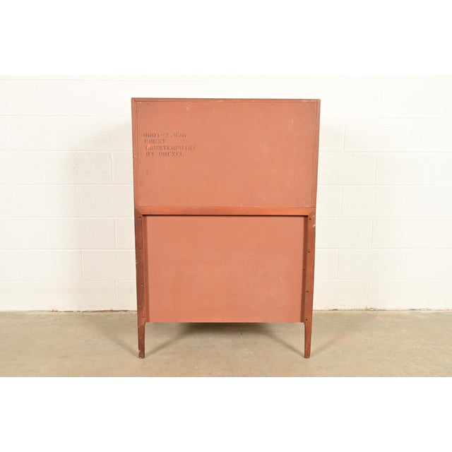 John Van Koert for Drexel Counterpoint Mid-Century Modern Sculpted Walnut Highboy Dresser, 1950s For Sale - Image 16 of 18