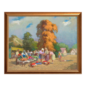 Silesia Farm Stand - Polish Figurative Landscape by Gongor