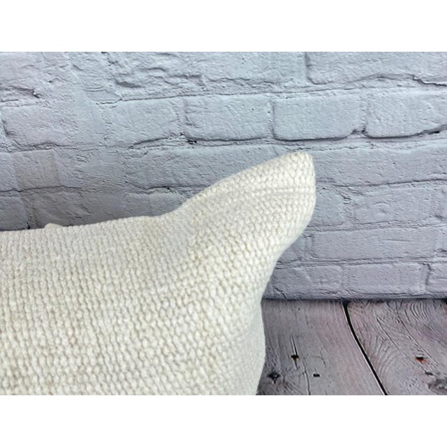 Turkish 16 x 24 Hemp Pillow Turkish Cushion Natural White Pillow Cushion Cover For Sale - Image 3 of 4