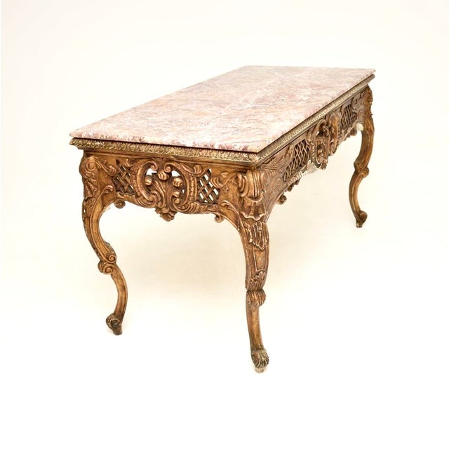 Vintage French Console Table with Marble Top, 1890s For Sale - Image 3 of 11