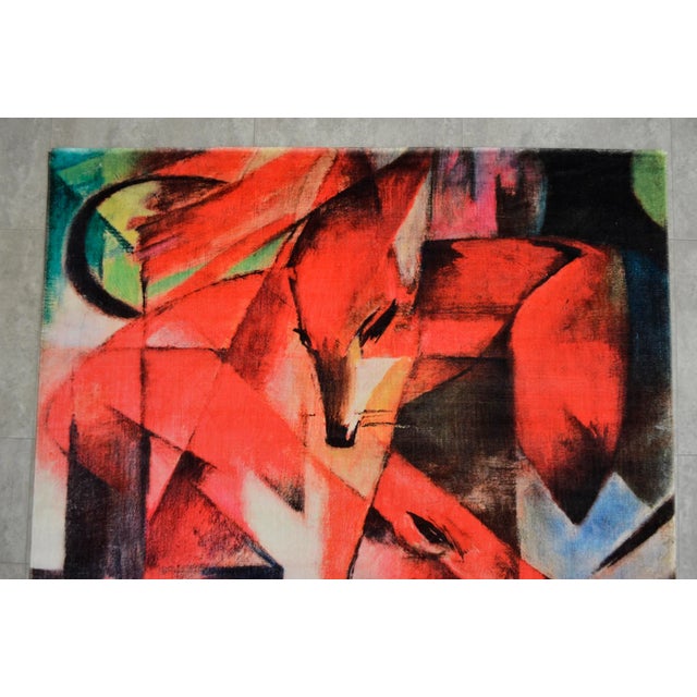 Franz Marc "Foxes" Inspired Area Rug - 4′10″ x 5′9″ For Sale - Image 6 of 10