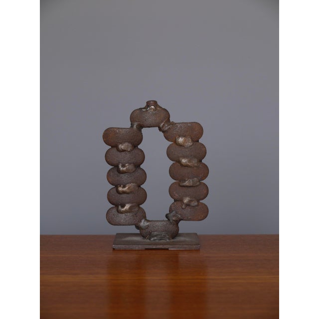 Brown Abstract Sculpture in Iron from Theo Niermeyer, 1970s For Sale - Image 8 of 8