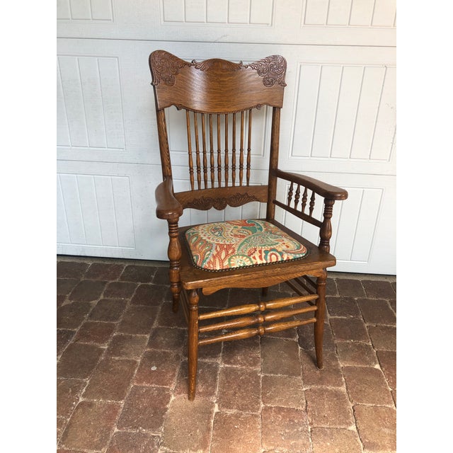 Antique Pressed Back Oak Chairs Set of 6 Chairish