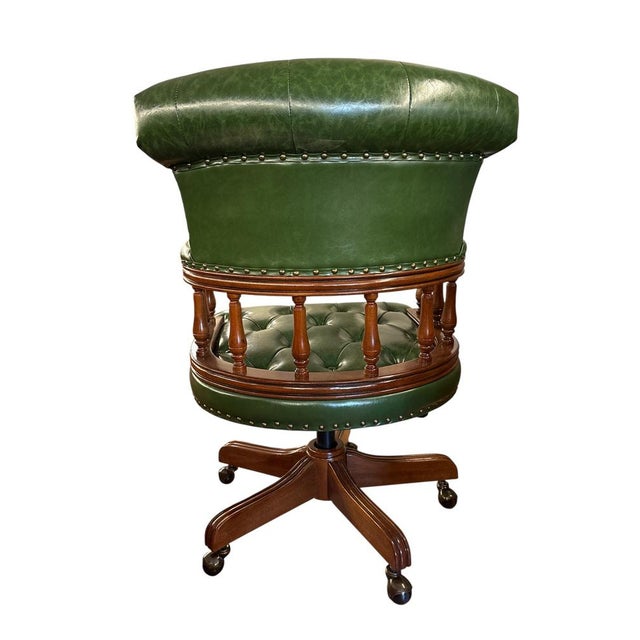 Chesterfield Style Captain's Desk Chair For Sale - Image 5 of 9