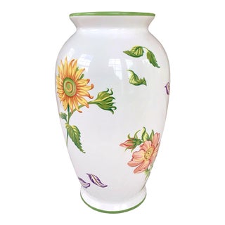 1990s Vintage Tiffany & Co. Floral Patterned Vase From the “Tiffany Petal” Collection For Sale