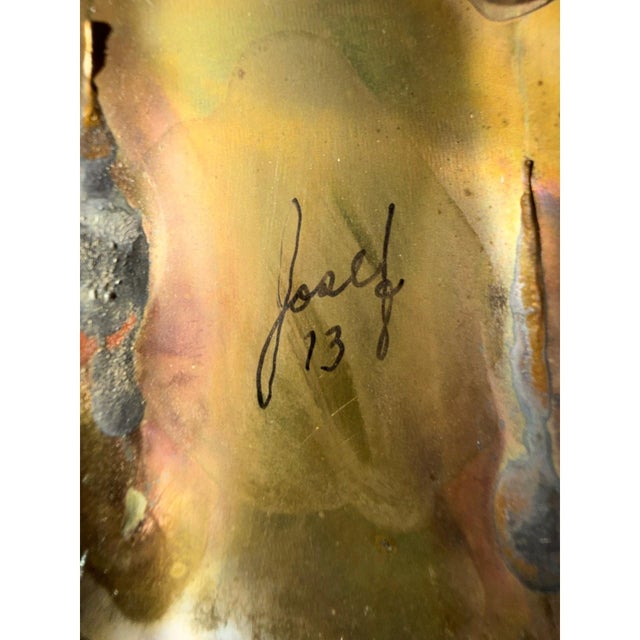 Josef Signed 1973 Brutalist Large Art Copper Metal Welded Wall Sculpture-Rare For Sale - Image 4 of 17
