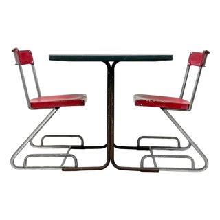 Aluminum Chairs with Matching Table by Cindy Crawford-Steiger for Embru, Set of 3 For Sale