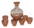 Art Deco Rosalin Pink Glass Decanter and Glasses, 1920s, Set of 7 For Sale