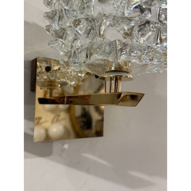 Pair of "Rosti" Murano Glass and Brass Sconces For Sale - Image 4 of 5
