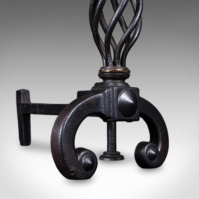Large Pair of Antique Fire Dogs, English, Andirons, Aesthetic Period, Victorian For Sale - Image 10 of 12