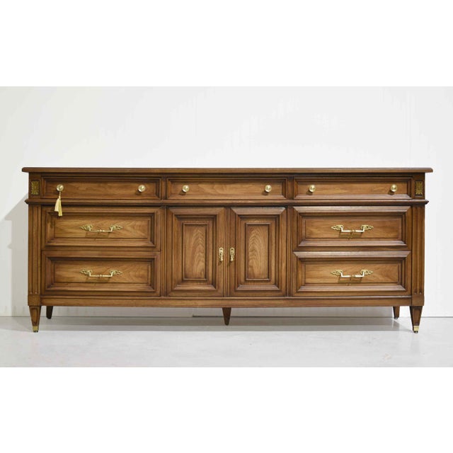 Transitional Mid 20th Century Transitional Lowboy Dresser by White Furniture For Sale - Image 3 of 14