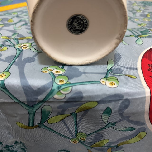 1970s Vintage Ceramic Pretzel Bucket Wicker Handle Mid Century Bavarian Snack Bowl For Sale - Image 5 of 5