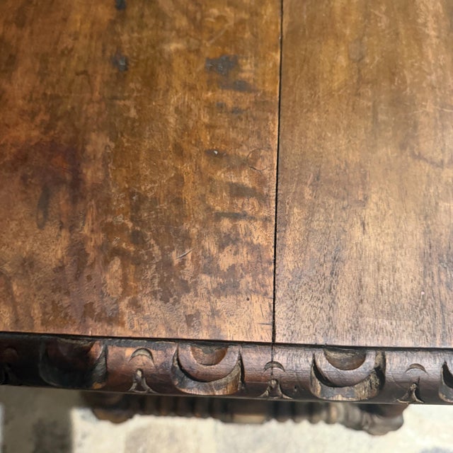 Brown Antique 19th-Century Spanish Side Table Solomonic Legs Wrought Iron For Sale - Image 8 of 17