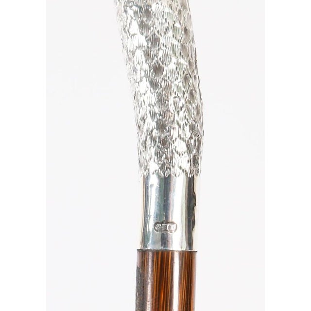 Antique Sterling Silver Swan Walking Stick Cane, 1890s For Sale - Image 9 of 14