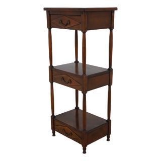 Italian 3 Tier Etagere Bookshelf W. Drawers For Sale