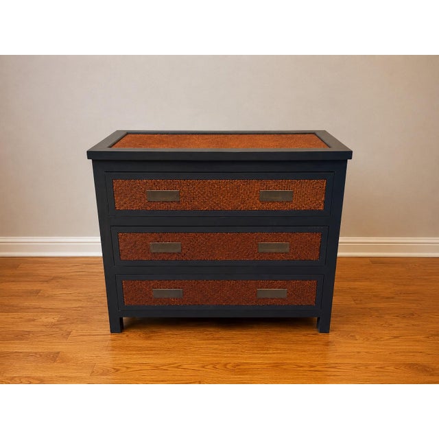American Vintage Palecek Woven Rattan Nightstand / Accent Chest, 2 Pieces For Sale - Image 3 of 6
