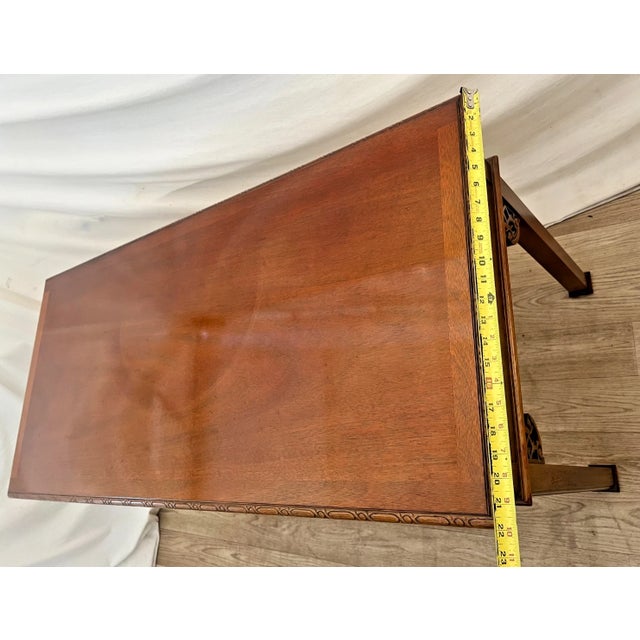 Vintage Baker Furniture Writing Table Historic Charleston Chippendale Mahogany For Sale - Image 11 of 13