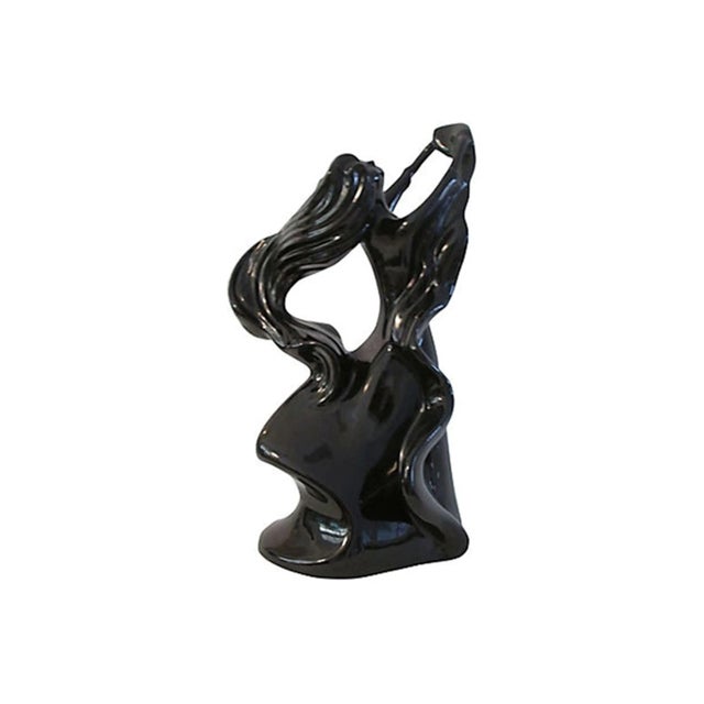 1980s Large Ebony Ceramic Flowing Dancer For Sale In West Palm - Image 6 of 6