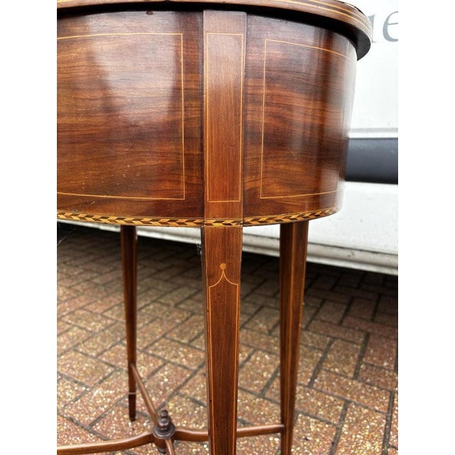 Sheraton Revival Inlaid Satinwood Side Table For Sale - Image 16 of 18