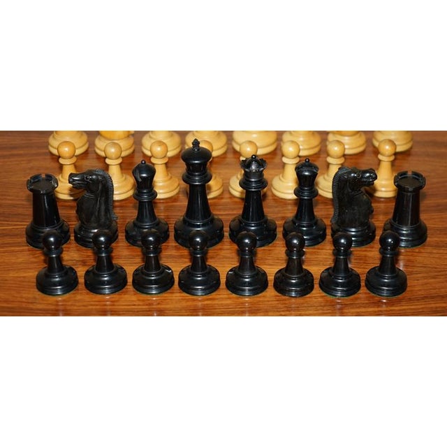 Large Antique Victorian Weighted Staunton Chess Set For Sale - Image 9 of 18