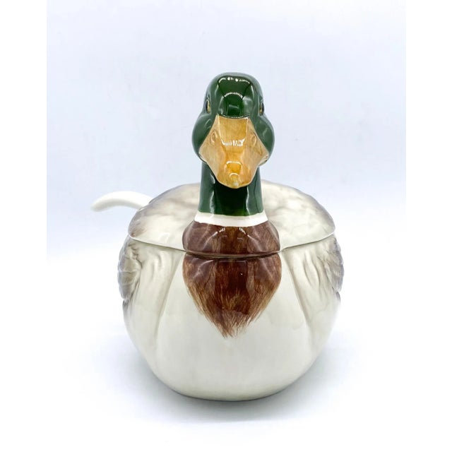 20th Century Duck Soup Tureen With Ladle 3 Piece Set Chairish