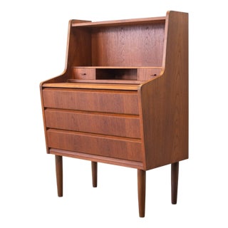 1950s Danish Teak Secretary Desk For Sale