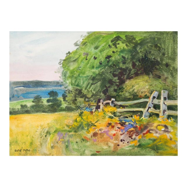 Vintage 1922 New Jersey Landscape Watercolor Painting by Egbert Cadmus For Sale