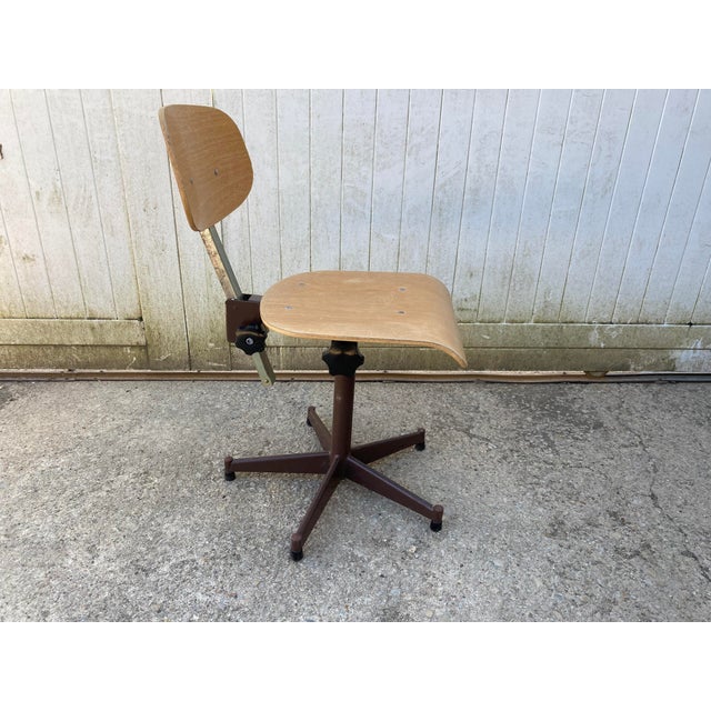 Industrial Architect Swivel Adjustable Chair, 1950 For Sale - Image 12 of 13