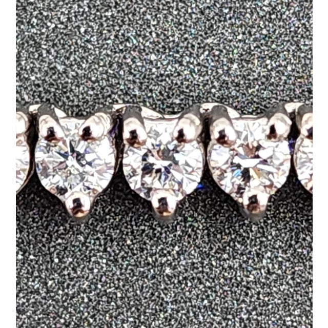 Metal 7.11 Ct 3-Prong Diamond Tennis Necklace For Sale - Image 7 of 9