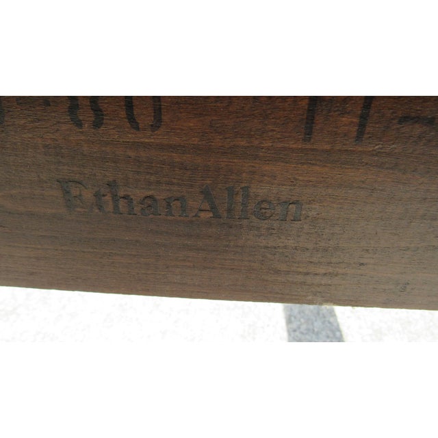 Brown 1980s Ethan Allen Georgian Court Cherry Queen Bed Poster Designer For Sale - Image 8 of 8