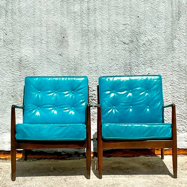 Vintage Mid-Century Modern Lounge Chairs After Dux- a Pair For Sale In West Palm - Image 6 of 7