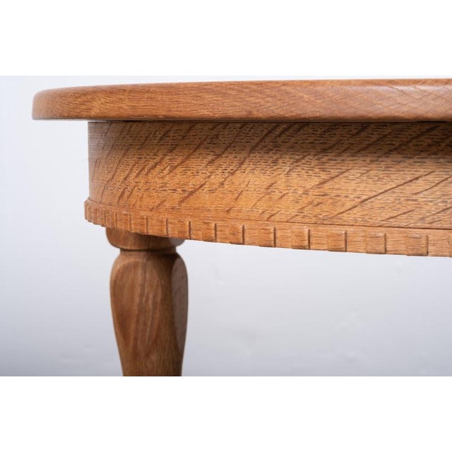 Wood Brutalist Oval Oak Dining Table by Henning Kjærnulf, Denmark, 1960s For Sale - Image 7 of 14