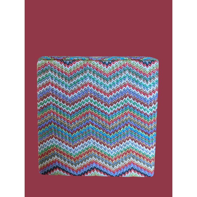Missoni Style Multicolor Knit Chevron Tissue Box Cover For Sale - Image 10 of 13