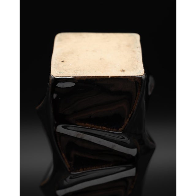 Black Glazed Porcelain Vase by Heinrich Fuchs for Hutschenreuther, 1960s–1970s For Sale - Image 6 of 8