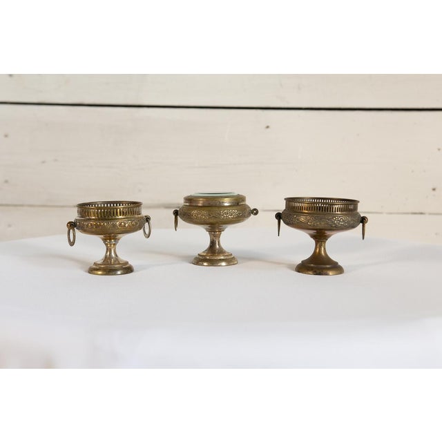 Metal Art Nouveau Brass Risers, 1920s, Set of 3 For Sale - Image 7 of 11