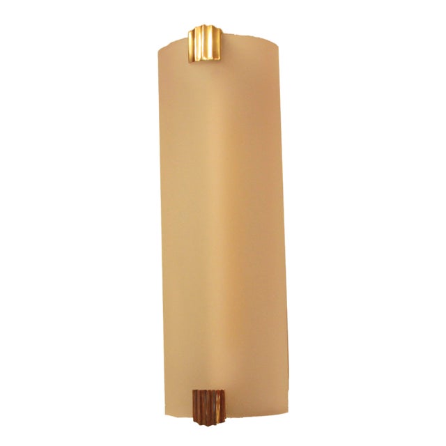 French Art Deco Brass Sconce, 1930s For Sale