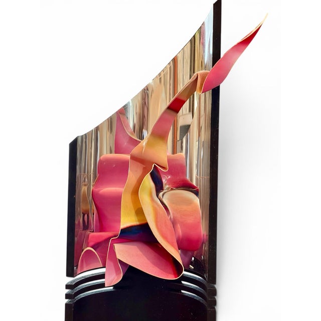 Signed Paul Anderson "Favari" Postmodern Op-Art Optical Illusion 11” Sculpture For Sale - Image 4 of 5