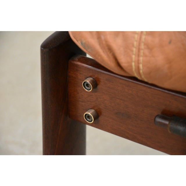 Wood 1960s Original Percival Lafer Jacaranda and Leather Ottoman For Sale - Image 7 of 9