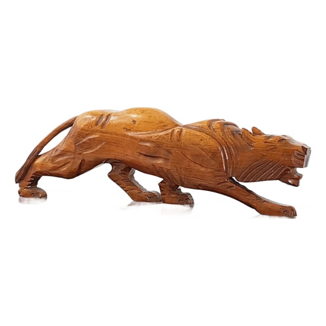 Art Deco Panther in Walnut and Marble, 1920s-1930s For Sale