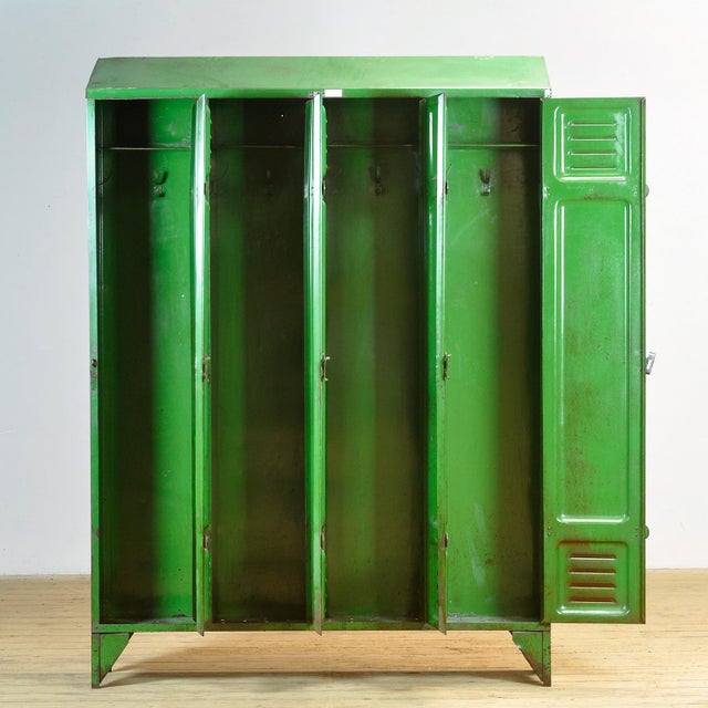Industrial Green Locker, 1950s For Sale - Image 4 of 15