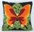 Orange Butterfly Yarn Crewel Embroidery Needlework Pillow, 1970's For Sale - Image 8 of 8